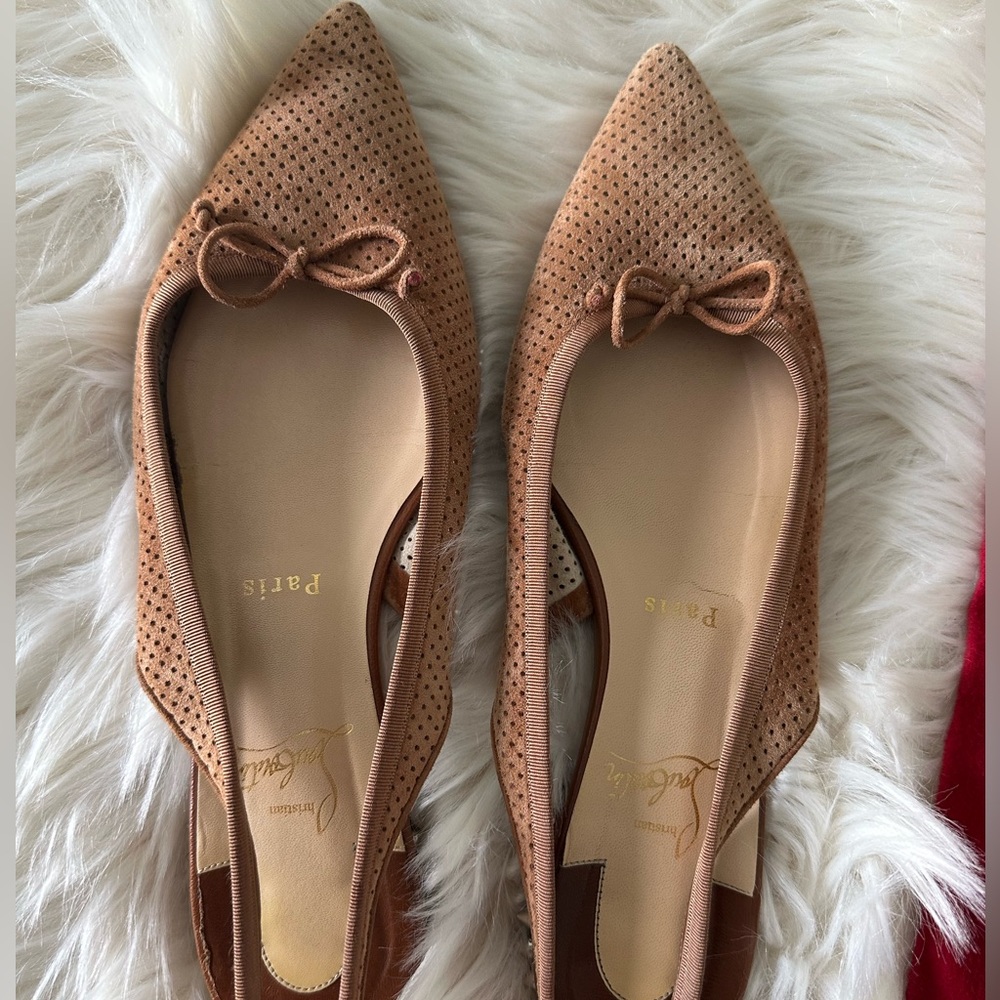 Christian Louboutin Brown Perforated Heels - Picture 2 of 8